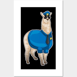 Alpaca Police Cop Sunglasses Posters and Art